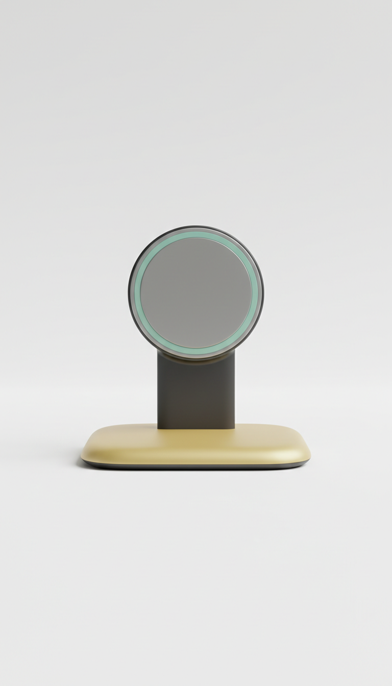 Magnetic phone mount with brushed metal finish