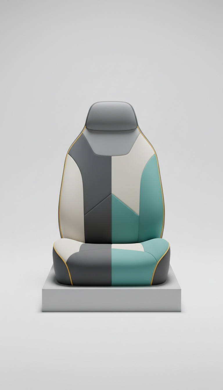Custom-fit seat cover in minimalist grey